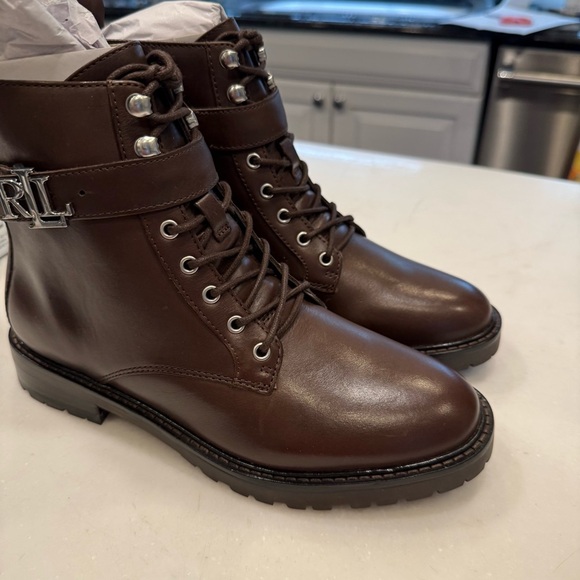 Lauren Ralph Lauren Eldridge Women's Boots Brown Leather Size 6.5 NEW! - Picture 2 of 10